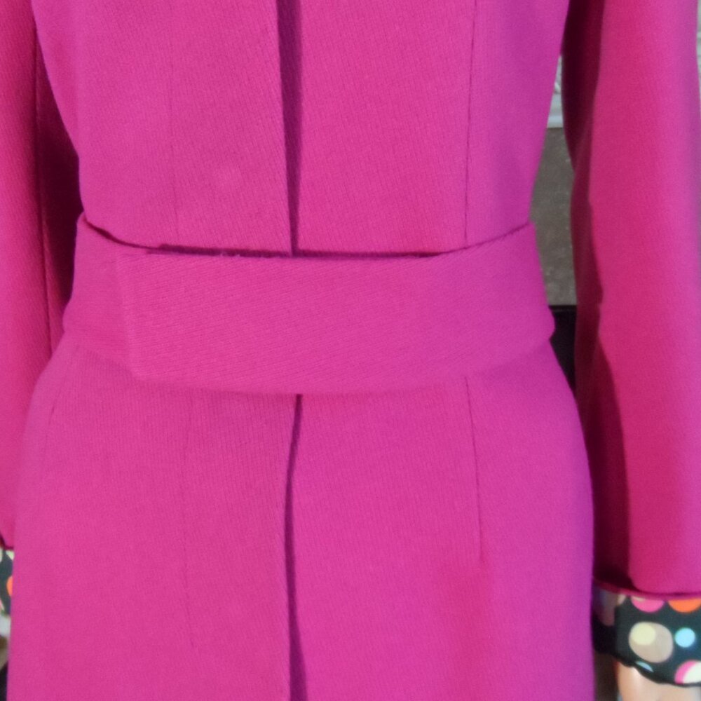 Dolce & Gabbana Fuchsia Wool Pea Coat with Decorative Cuffs - Picture 7 of 16